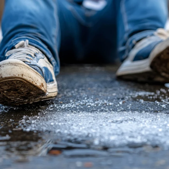 A close up of a person's shoes.