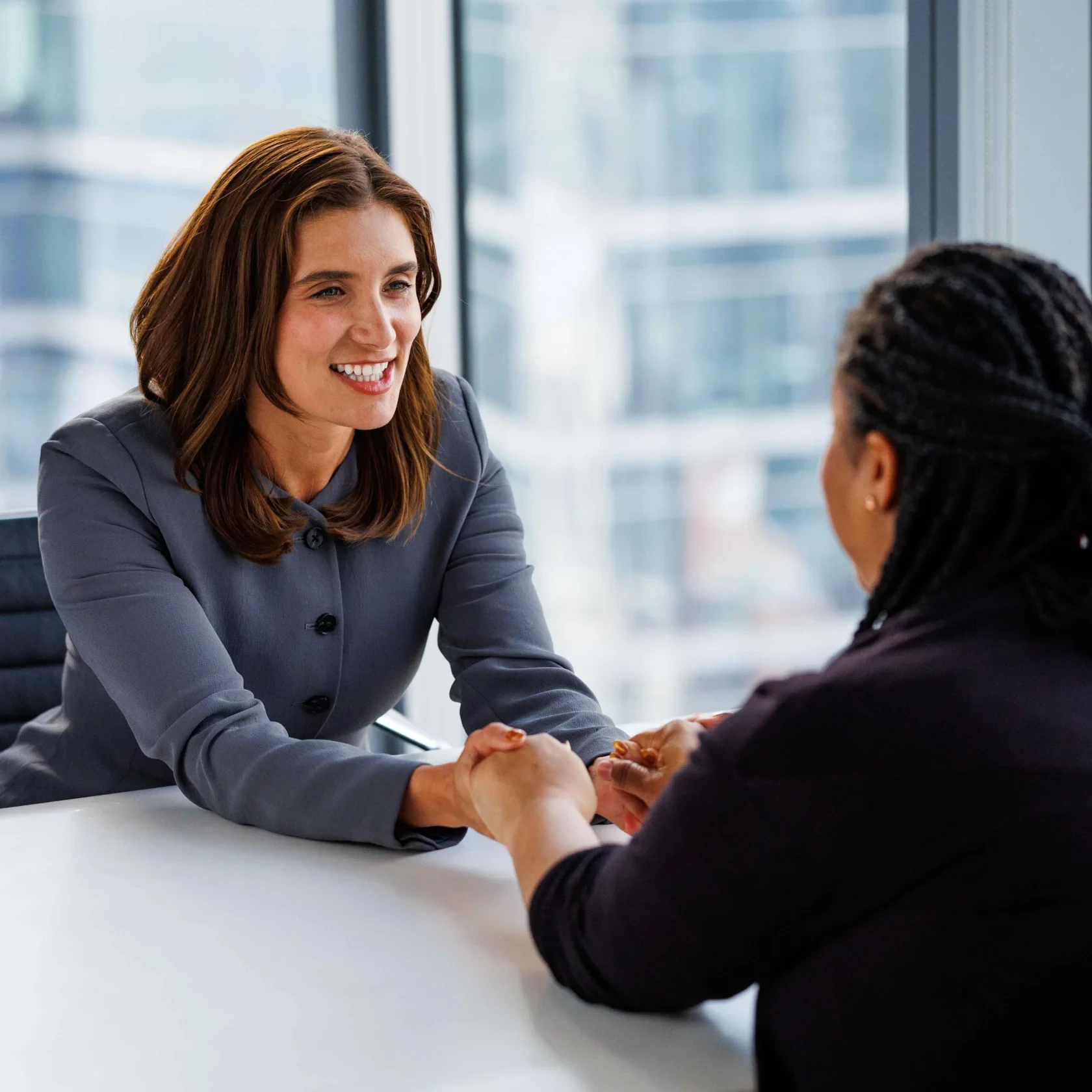 A lawyer and a client.
