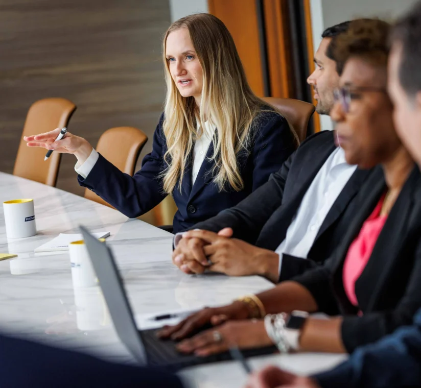 A group of lawyers in a meeting.